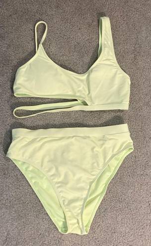 Cabana Del Sol Neon Yellow Two Piece Swimsuit 