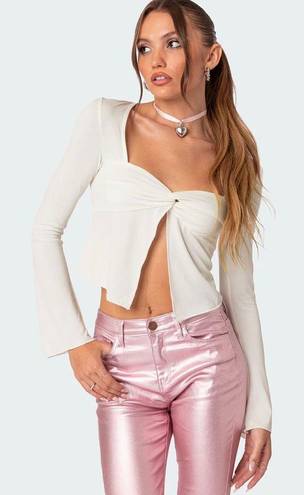 Edikted White Twist Front Top