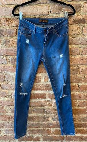 Wax Jean Butt I Love You Distressed Skinny Jeans Blue Size 2