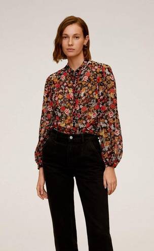 Mango MNG  Floral Button Down Blouse