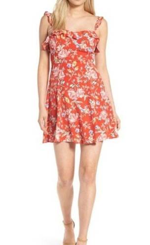 ASTR  the Label Fit and Flare Sleeveless Mini Floral Dress Size Small