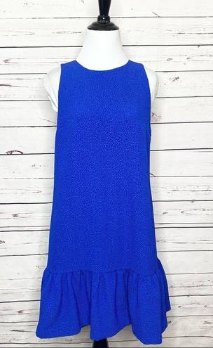 Tracy Reese Plenty by  Sapphire Blue Sleeveless Ruffle Hem Shift Dress Size 6