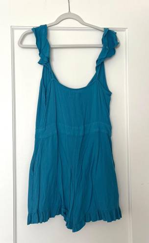 Urban Outfitters Blue Ruffle Romper