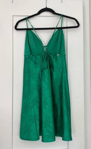 Lulus Green Satin Mini Dress