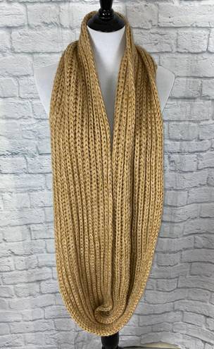 Mixit chunky knit tan infinity scarf one size