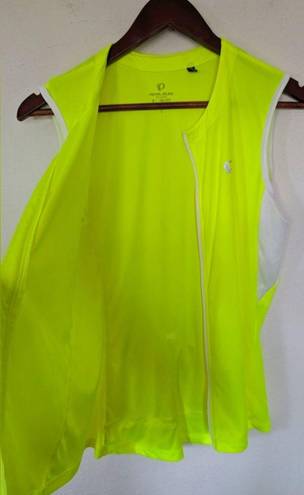 Pearl Izumi  Women's Neon Yellow and White Performance Cycling Zip Up Vest Large