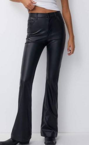 Pull & Bear Faux Leather Flared Pants