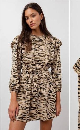 Rails  Ora Abstract Print Long Sleeve Mini Dress in Canyon Tan & Black Small NWT