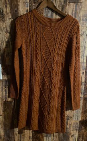 Merona Me tons burnt Orange sweater dress small 37 x16 q6