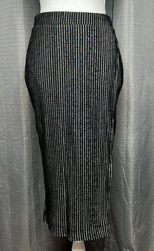 Silence + Noise  BLACK GRAY PENCIL SKIRT WITH SIDE SLIT MEDIUM URBAN OUTFITTERS