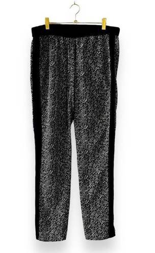 Vince Camuto  Satin Drawstring Jogger Pants in Black/White Pattern Size S