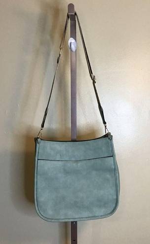 Krass&co Jen & . Crossbody Vegan Leather Bag NWOT  With Canvas Strap  (Flaws)