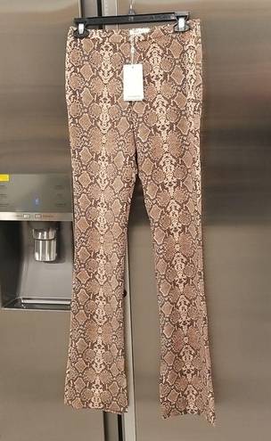 ANINE BING 💕💕 Cigarette Python Trousers ~ Split Cuff Snakeskin Print XS NWT