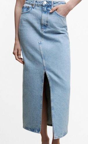 Mango denim maxi skirt