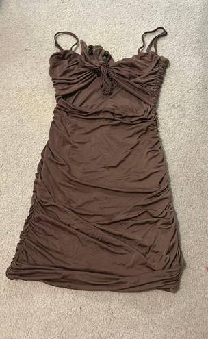 Tiger Mist Brown Mini Dress