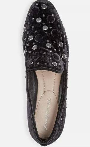 Donald Pliner  Lyle Embellished Black Slip On Flat Loafers