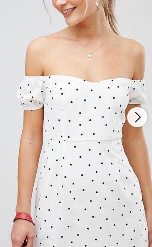 Pretty Little Thing Bardot Poka Dot Dress