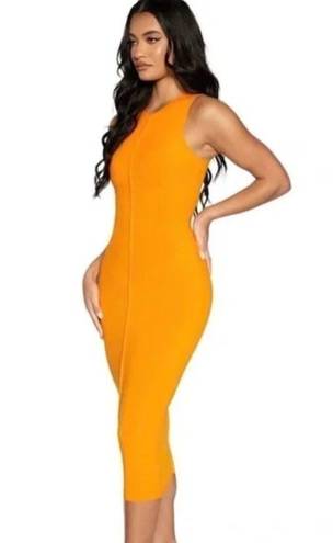 Naked Wardrobe  All Snatched Up Sleeveless Body-Con Dress orange