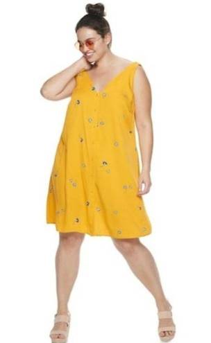 Popsugar  Yellow Floral‎ Button Front Dress Size Medium