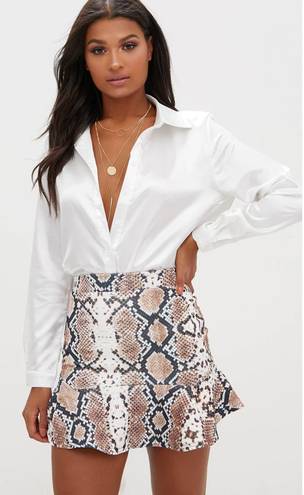 Pretty Little Thing Snakeskin Skirt