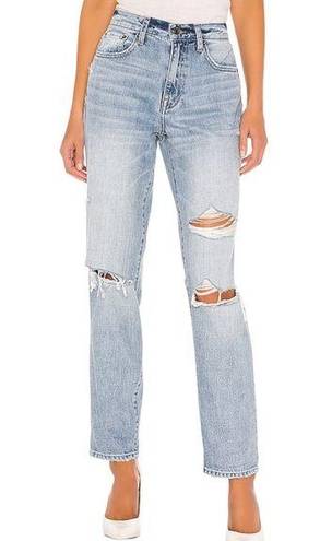 Pistola  Presley Straight Leg High Rise Light Wash Distressed Jeans 26 Primetime