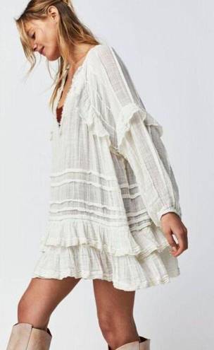 Free People Tamasi Ruffle Tunic in Ivory Size Small