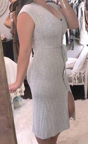 Caution to the Wind  size medium grey boho midi dress