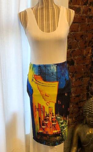 Vibrant Pencil skirt with  color print