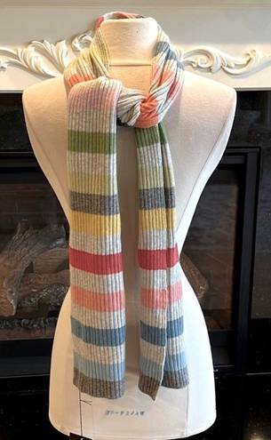 Etcetera Mindy Scarf Angora Lambswool Nylon Viscose Cashmere Cozy Striped New