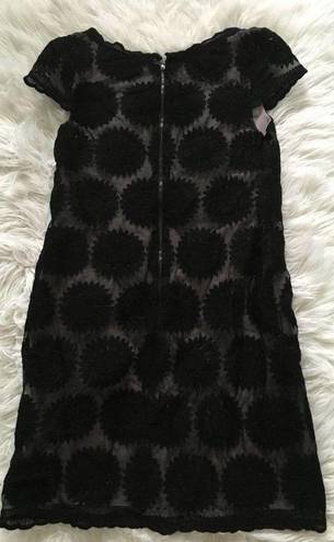 Betsey Johnson  sheer black floral short sleeve dress size 2