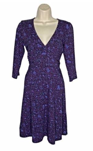 Patagonia  Purple Floral Paisley Margot Faux Wrap Dress Size Small