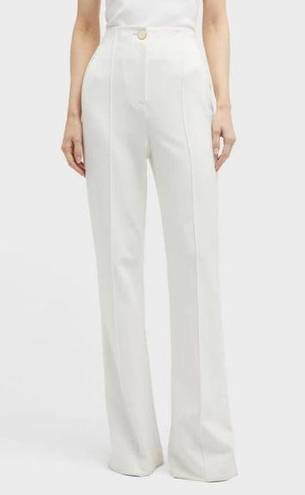 Veronica Beard  Size 10 Judy Off White Flare Pintuck Suit Pants High Rise Stretch