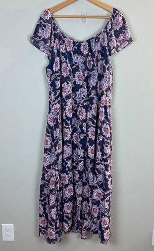 Knox Rose Maxi Dress XXL Boho Floral Ruffle Sleeveless Pockets‎ Navy Summer  New - $25 New With Tags - From Jamie