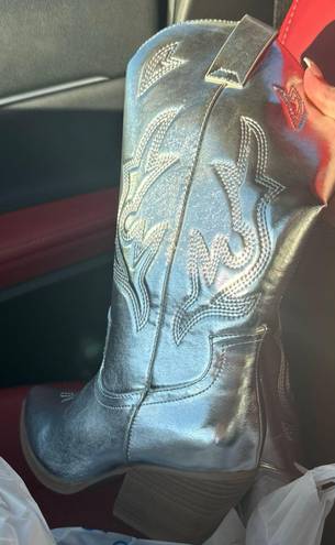 Soda Silver Cowboy Boots