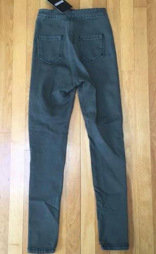 Missguided Khaki High Waisted Jeans Size 4