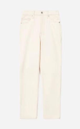 Everlane The Cheeky Jean Organic High Rise White Denim Straight Jeans size 27T