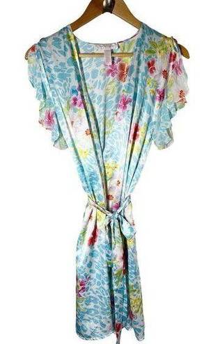 Oscar de la Renta  Pink Label Night Gown Ruffle Floral Robe Size Small