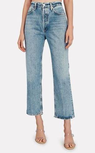 AGOLDE Lana Cropped Straight-Leg Jeans Button Fly 100% Organic Cotton Size 28