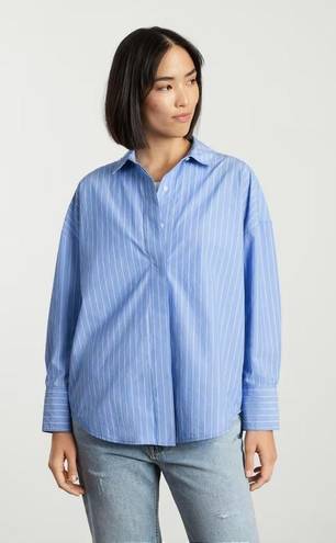 Everlane Oversized Poplin Cotton blue striped shirt