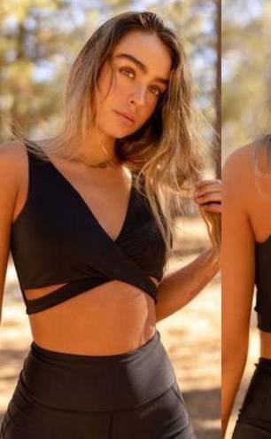 Sommer Ray  Black Wrap Sports Bra