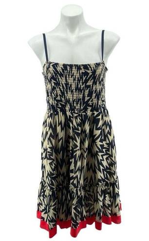 Juicy Couture  Women’s Navy Abstract Sleeveless Smocked Fit & Flare Dress XL