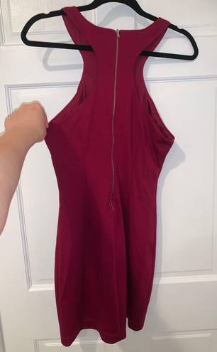 One Clothing High Neck Burgundy Dress