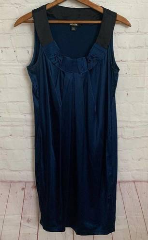 DKNY  blue and black scoop neck silk sheath dress size P