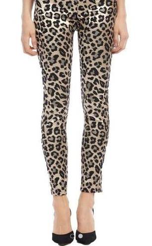 Karen Kane  Animal Print Leopard Leggings Gold/Black Holiday Shiny NWT SZ Small