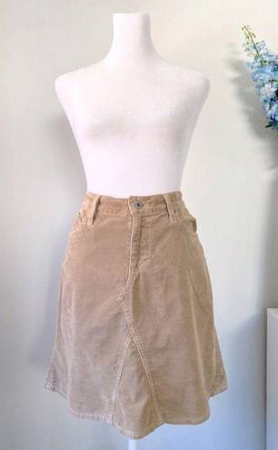 AG Adriano Goldschmied  Mid-Box Tan Corduroy Skirt