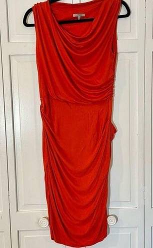 Bordeaux  la orange draped fitted ruched dress size small