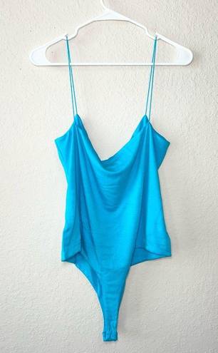 Naked Wardrobe NWT  Ocean Blue NW Fine Lines Bodysuit