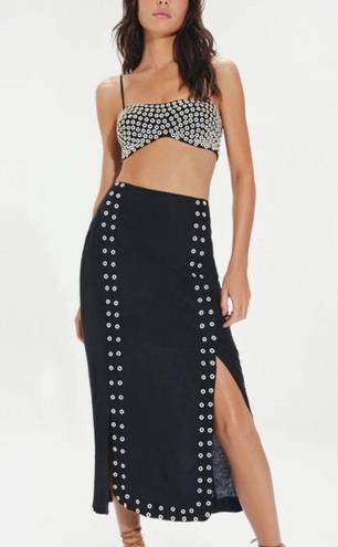 Vix Paula Hermanny  Gwen Rings Crop Top Black L