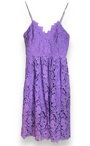 Donna Morgan Anthropologie  Renata Purple Lace Dress Sleeveless, Lined, Size US 8