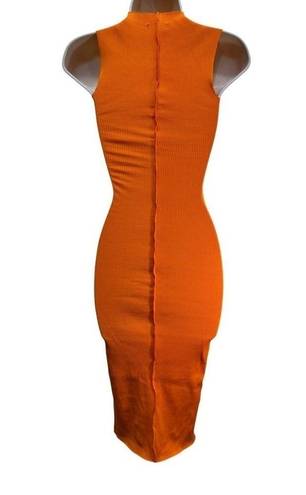Naked Wardrobe  All Snatched Up Sleeveless Body-Con Dress orange